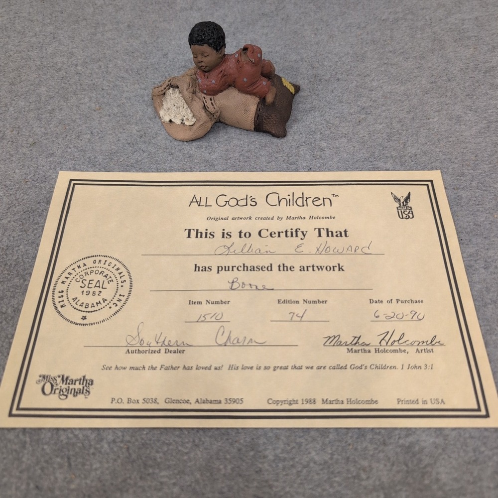 All God's Children Martha Holcombe Bone Figurine 1510 Edition 74 Vintage 1988 - Picture 3 of 3